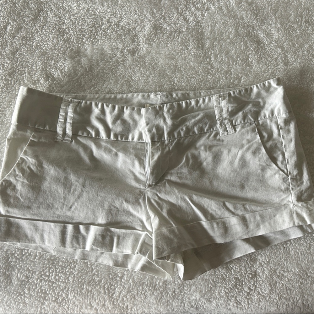 Juniors Classic White Flat Front Shorts